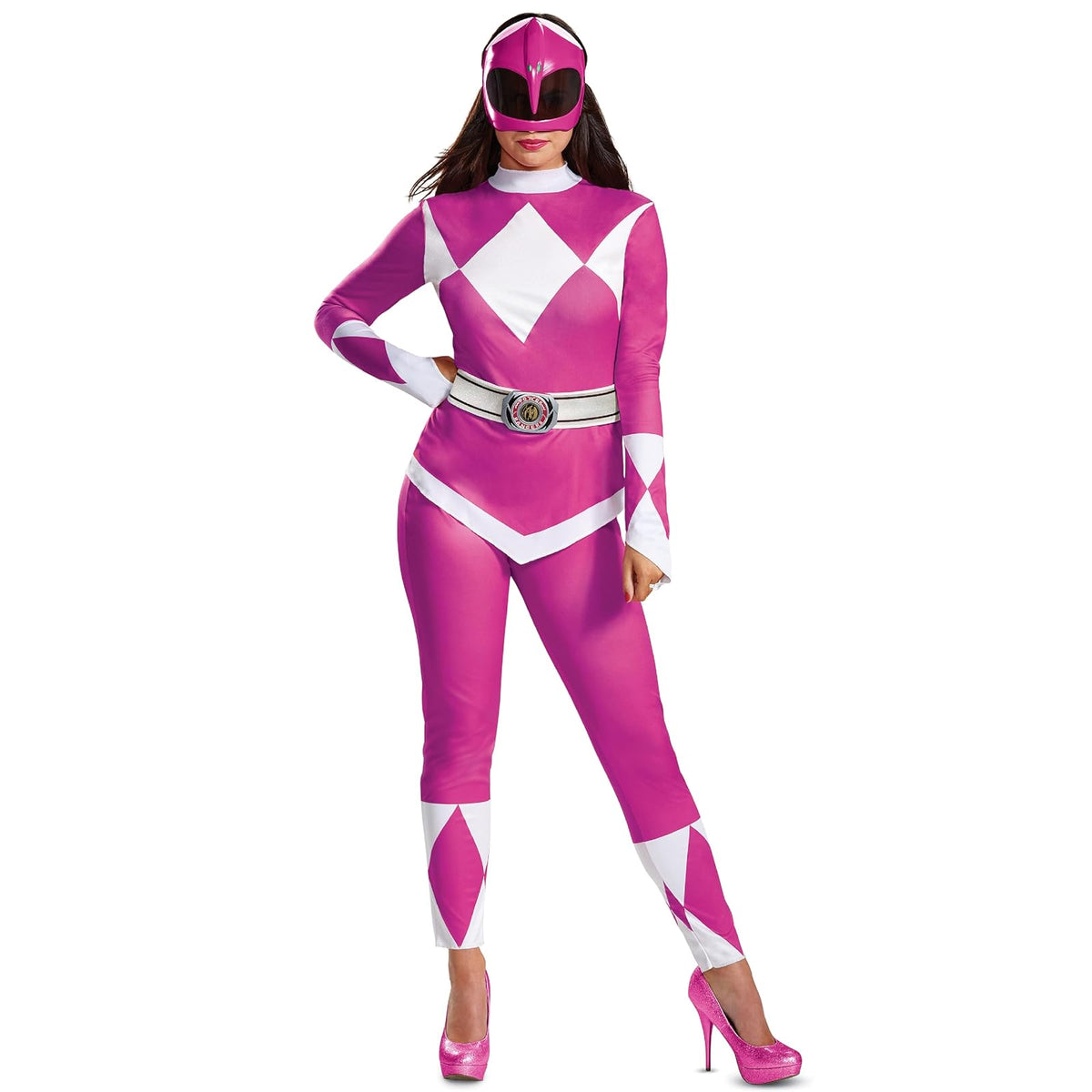 Disguise Disfraz de Ranger Rosa para Adulto Disfraces de tamaño Adulto Mujeres