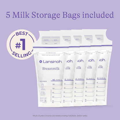 Lansinoh Contenedor Almacenamiento Leche Materna | Hasta 10 bolsas, 60 oz, bandeja congelación rápida, compatible Lansinoh, sin BPA