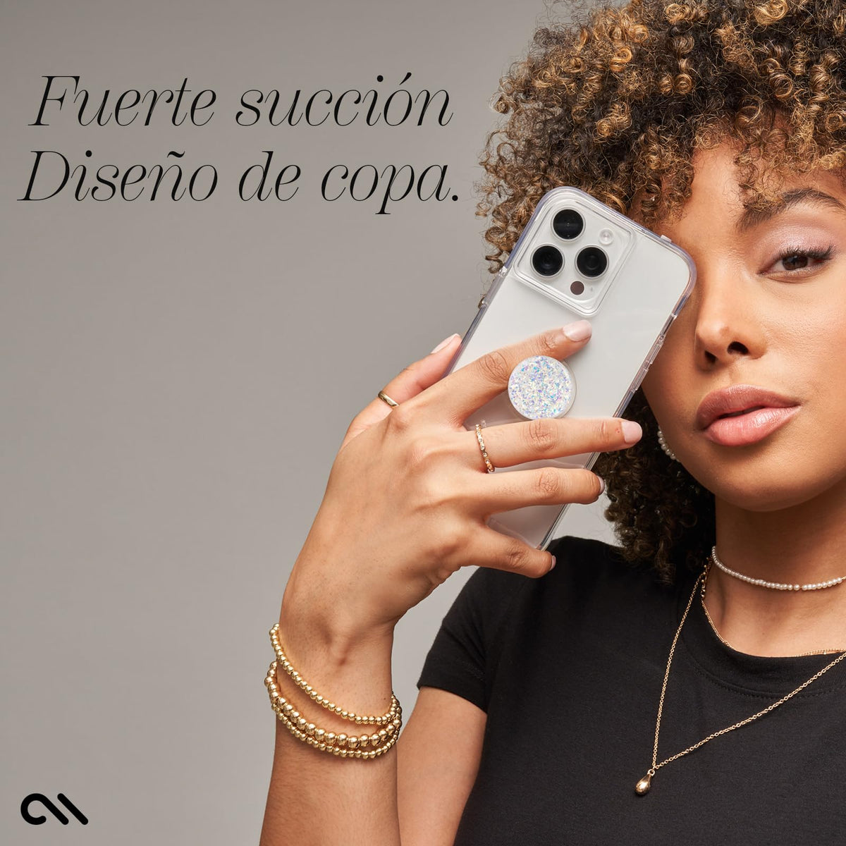 Case-Mate - MINIS - Phone Grip - Holder - Stand - Removable - Allows MagSafe Accessory Usage - Universal - Suction Cup - Twinkle Stardust