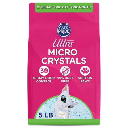 Ultra Micro Crystals | Arena de Microcristales de Sílice para Gato | Control de Olor hasta 30 días | 5 LB