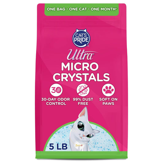 Ultra Micro Crystals | Arena de Microcristales de Sílice para Gato | Control de Olor hasta 30 días | 5 LB