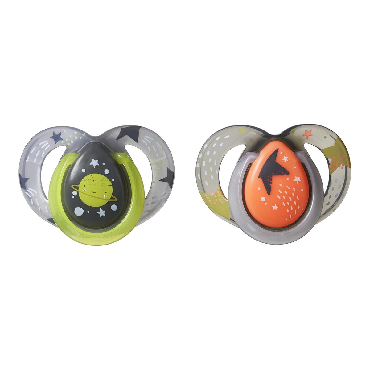 Tommee Tippee Closer to Nature Night Pacifier, 6-18 Months, 2 Count (Colors may vary)