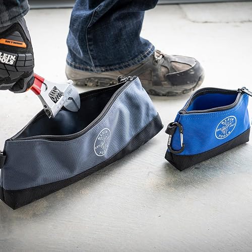 Klein Tools 55569 - Bolsa de Herramientas con Cierre y mosquetones, Parte Inferior Reforzada, Resistente al Agua 1680d, Paquete de 5 tamaños