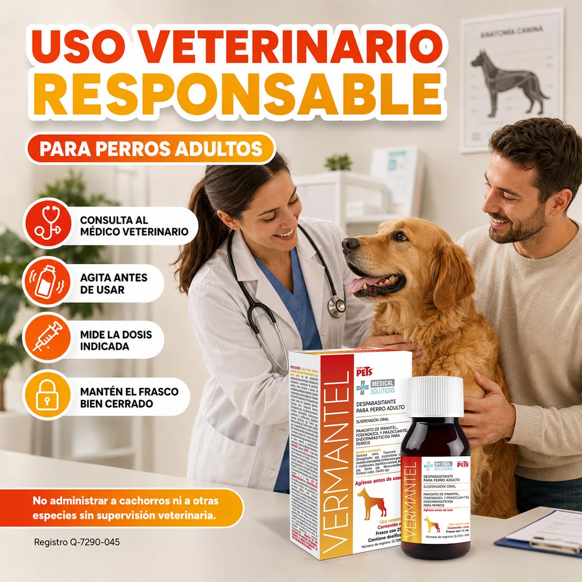 Fancy Pets MS Vermantel Desparasitante en Suspensión 25 ml para Perros Adultos