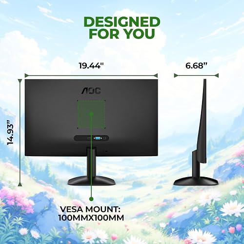 AOC Monitor 22 Pulgadas, 22B35HM23, FHD IPS, 120 Hz, 4 ms, Sincronización Adaptativa, VGA y HDMI, Sin Parpadeo, Luz Azul Baja, Listo para HDR, VESA, Ajuste de Inclinación