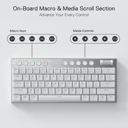 Teclado Gamer Redragon Horus K632-rgb Blanco Idioma Inglés Us Tamaño 60%, Alámbrico.