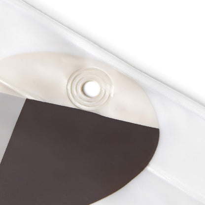 RAYEN | Cortinas de baño | Cortina de Ducha o bañera | Impermeable | PVA | Translúcido | Anillos de PVC | Incluye 12 Ganchos | 180 x 200 cm | Blanco con Cabezales de Colores
