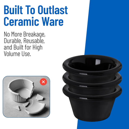 Carlisle 4312203 negro 2 onzas. Suave Ramekin (caja de 48)