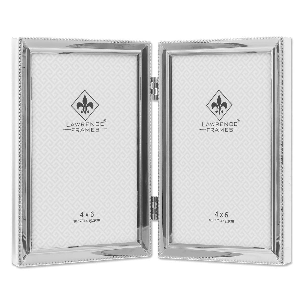 Lawrence Frames Marco de Fotos Triple con Bisagra, Latón Antiguo - Plata - 4x6 Double