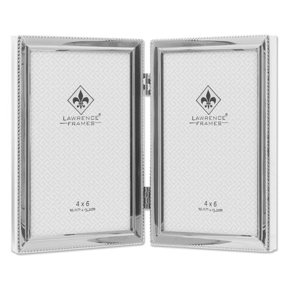Lawrence Frames Marco de Fotos Triple con Bisagra, Latón Antiguo - Plata - 4x6 Double