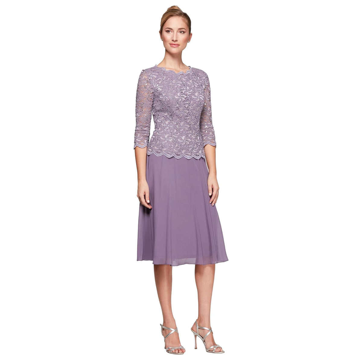 Alex Evenings Vestido de Encaje con Lentejuelas para Mujer (pequeño y Regular) Vestido para Ocaciones Especiales para para Mujer