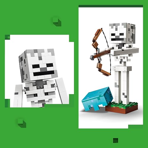 LEGO Minecraft El Esqueleto – Juguete para Construir y Decorar – Modelo en Kit – Set Basado en el Videojuego para Niños y Niñas a Partir de 10 Años – Figura de Esqueleto – 21594