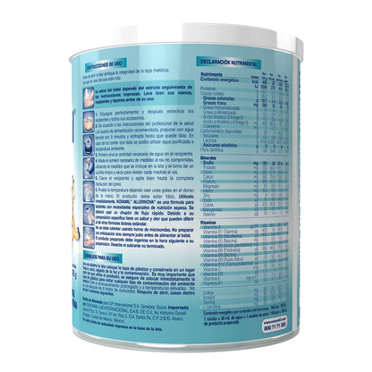 NOVAMIL ALLERNOVA - Etapa desde el nacimiento hasta los 36 meses. Fórmula para bebés y niños con intolerancia a la lactosa o alergia a la proteína de leche, fomenta un óptimo crecimiento y desarrollo. Lata con 400g