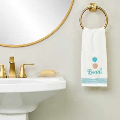 SKL Home Mar del Sur, Toallas de Mano, Set de 2, Blanco, Hand Towel Set, 1