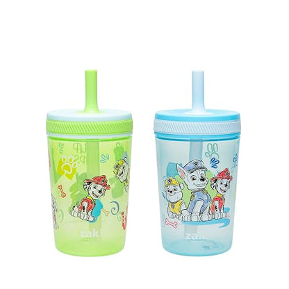 Zak Designs - Vasos para niños pequeños con diseño a prueba de fugas, ideales para viajes o en casa, 15 onzas, paquete de 2 vasos de plástico duraderos con diseño a prueba de fugas que son perfectos