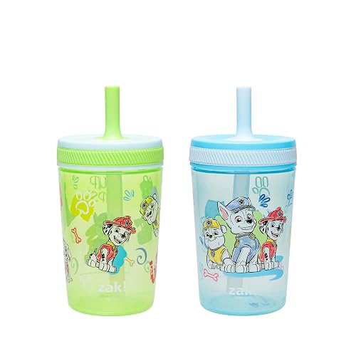 Zak Designs - Vasos para niños pequeños con diseño a prueba de fugas, ideales para viajes o en casa, 15 onzas, paquete de 2 vasos de plástico duraderos con diseño a prueba de fugas que son perfectos