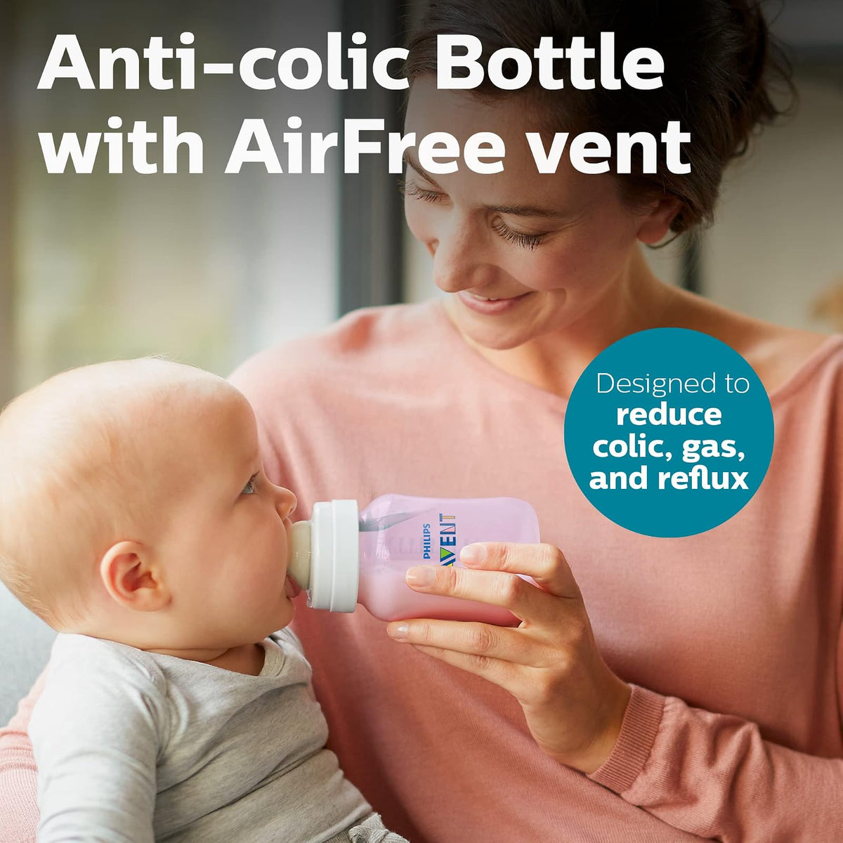 Philips Avent Set de Regalo Anti-colic Recién Nacido Rosa | Los esenciales para empezar | Ayuda a reducir cólicos y malestares | Sistema Anti-colic AirFree™ | 7 pz | SCD307/02
