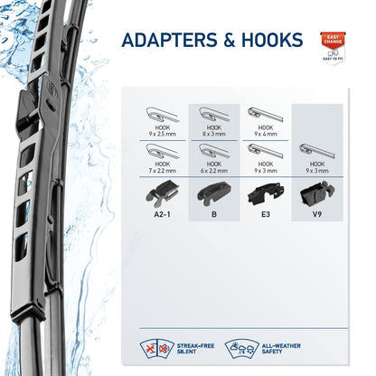 Hella Escobilla de Limpiaparabrisas OE Estándar de Goma para Todas las Estaciones, 28 cm, Paquete de 2, 9XW398114011