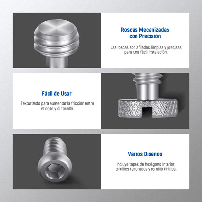 NEEWER Juego de 26 Tornillos para Fotografía,Incluye Tornillos M2,M2,5, M3 y M4 de 1/4" 3/8" Compatibles con SmallRig NEEWER Jaula de Cámara,Asa Superior,Empuñadura Lateral,Placa QR para Trípode,UA002