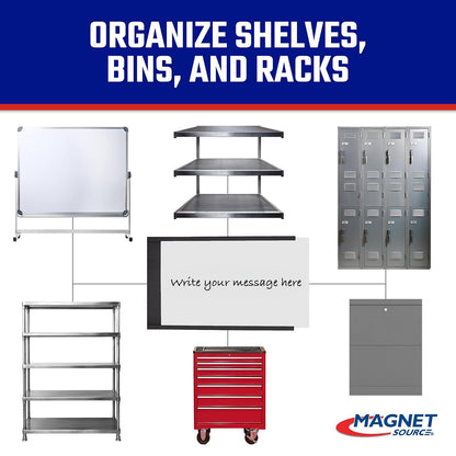 Master Magnetics Data Card Holders, Magnetic Labels, Comes with 25 Heavy-Duty Magnets and 35 Perforated Cards (3" High X 5” Length) RE90CUT5BXS01
