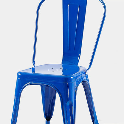 AC Pacific - Sillas de Comedor industriales de Metal de 18 Pulgadas de Altura, Asiento apilable de Cocina o Bar, diseño Moderno Duradero, Muebles de Acento versátiles, Juego de 2, Azul