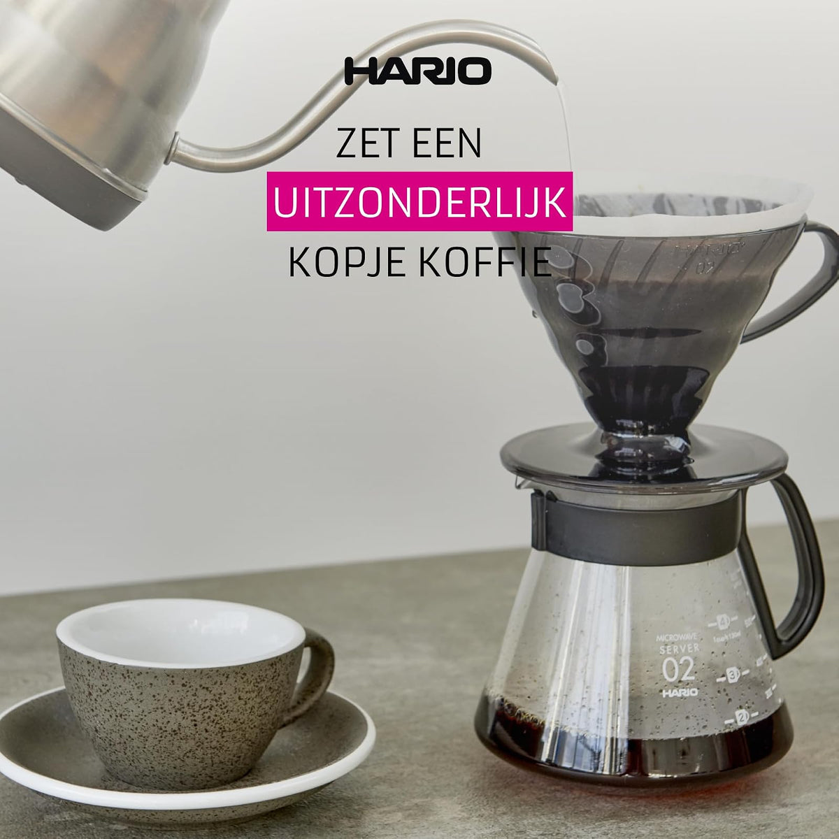 Hario V60 Cafetera para estufa, Negro, 360 ml, 1