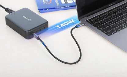Manhattan 102667 Estación de Carga PD 4 Puertos USB-C 240 W Power Delivery 3.1 GAN, hasta 140 W por Puerto, Carga Rápida Inteligente, Compacta y Segura, Compatible Laptops, Teléfonos y Tablets.