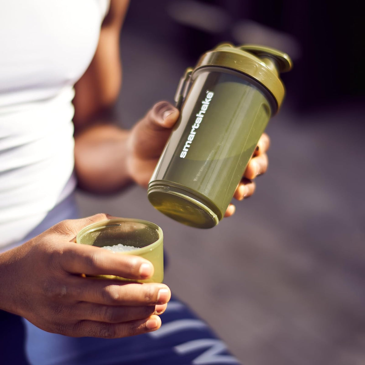 SmartShake Original2GO ONE Gris 800ml, Botella Mezcladora de Proteínas, Libre de BPA, 1 Compartimiento incluído