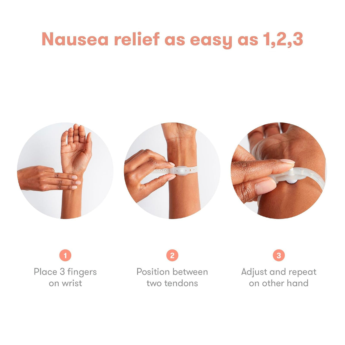 Frida Mom Banda Antináuseas| Alivio Natural de las Náuseas Matutinas 24/7| Terapia de Punto de Presión| Incluye 2 Bandas + Estuche