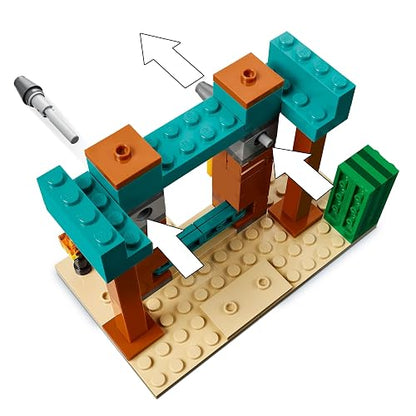 LEGO® Minecraft® La Patrulla del Desierto de los Illanos Juguete basado en el Videojuego, Figuras de un Saqueador, un Vindicador y un Caballero Cactus para niños Desde 7 años 21267
