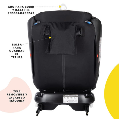 Safety 1st Autoasiento Giro. Con Sistema de Rotaci?n 360 Grados, Desde Reci?n Nacido hasta 36 Kilos, Harn?s de 5 Puntos y Almohadas Laterales, 4 Posiciones de Reclinaci?n, Fundas Removibles