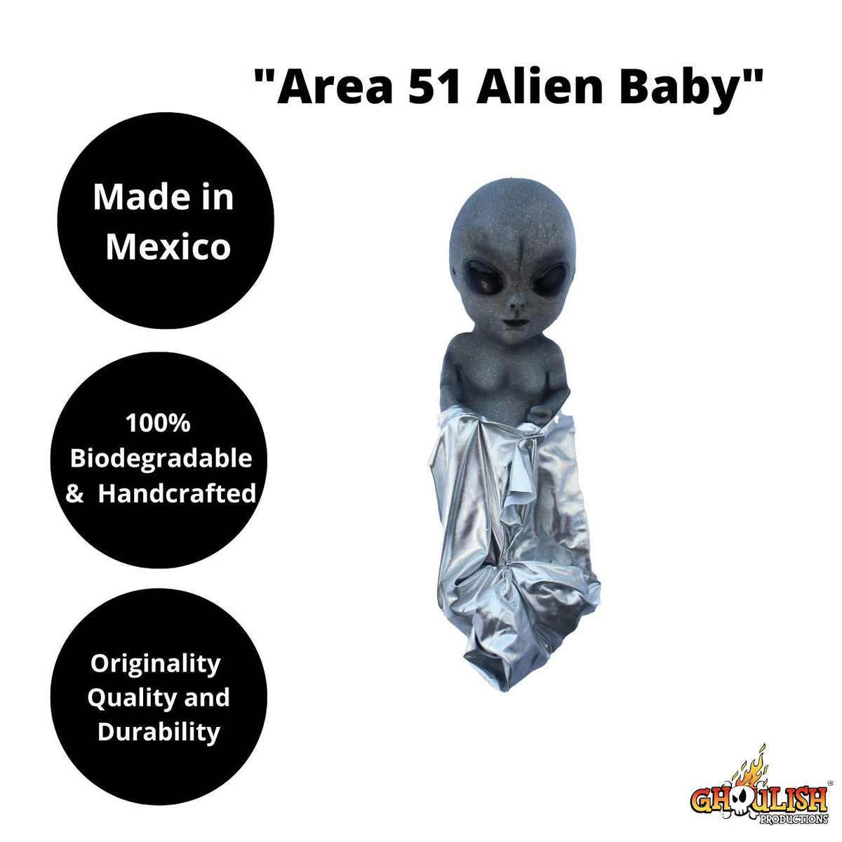REV Alienigena, Bebe Alien del área 51, Decoracción de Bebe Marciano, Accesorio de Marciano, Decoración para casa de Extraterrestre, Accesorio para Disfraz de Alien