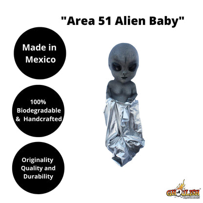 REV Alienigena, Bebe Alien del área 51, Decoracción de Bebe Marciano, Accesorio de Marciano, Decoración para casa de Extraterrestre, Accesorio para Disfraz de Alien