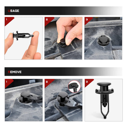 Nilight BL-71-A 100 Clips de Nailon Tipo Empuje 9 mm para Toyota con Removedor de Cierre