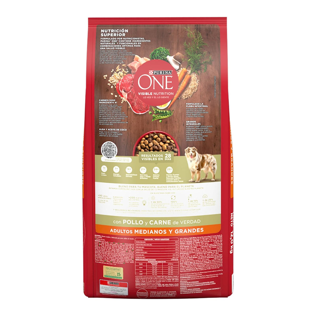 Purina One Adulto Raza Mediana y Grande Sabor Pollo y Carne 2Kg