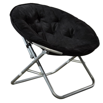 Urban Lifestyle - Silla de platillo Plegable de microgamuza, Color Negro, 27D x 32W x 29.5H