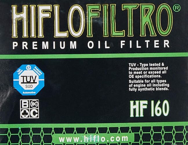 Hiflofiltro HF160 Filtro de Aceite Estándar de Alta Calidad para Motocicletas, Negro, Individual