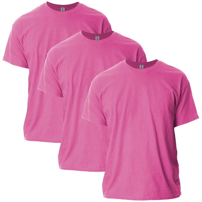 Gildan Playera Ultra Cotton G2000 Multipack para Hombre, Ajuste Clásico - Heliconia (paquete de 3) - M
