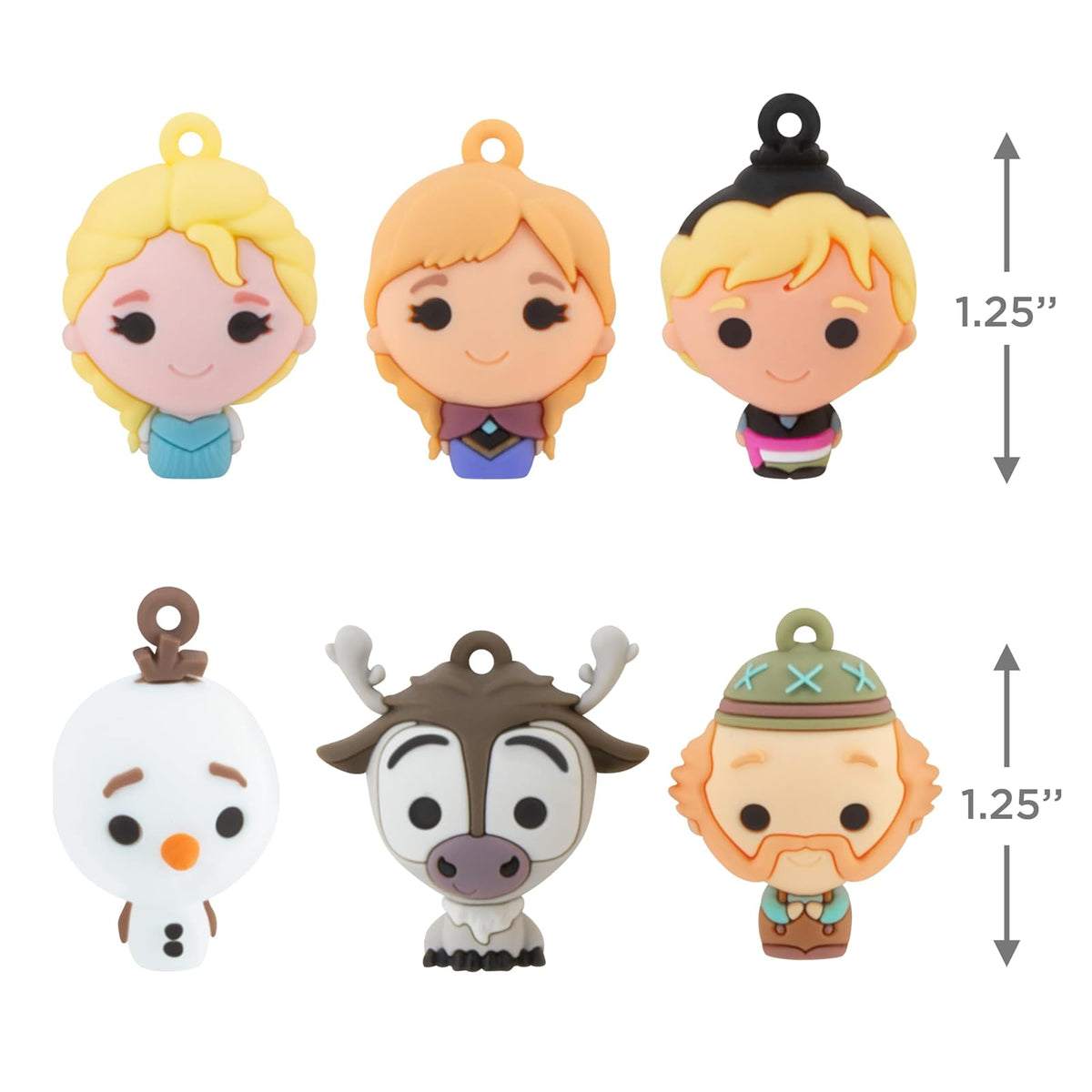 Hallmark - Mini Adornos de Navidad de Frozen de Disney, irrompibles, Juego de 6 Unidades, Regalos para Fans de Disney