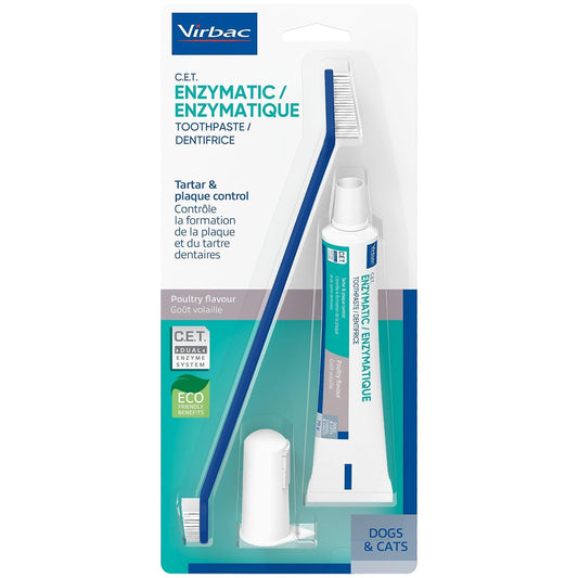 Virbac C.E.T. Oral Hygiene Kit, 2 Piece Set, toothbrush and toothpaste
