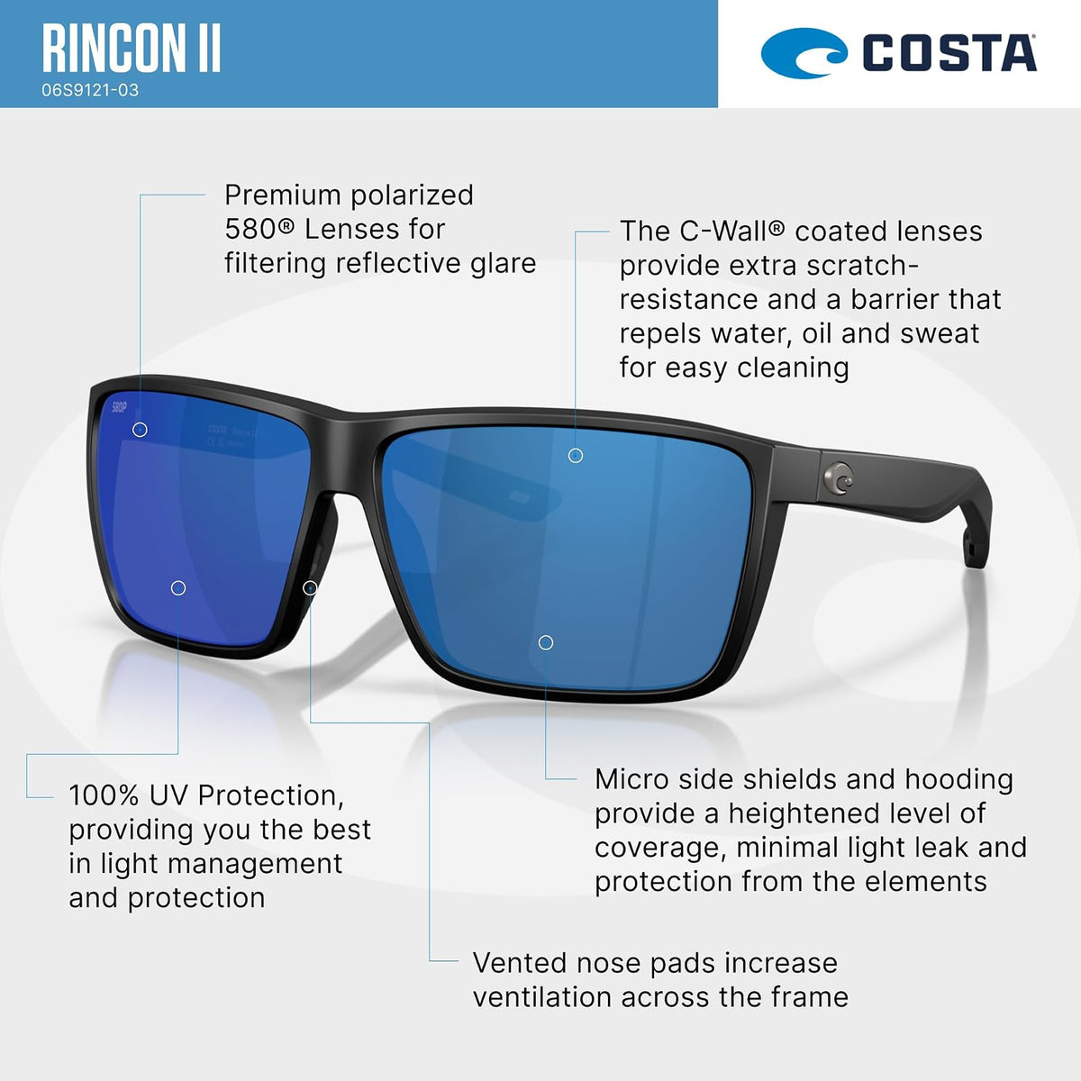 Costa Del Mar Rincon Ii Gafas Hombre