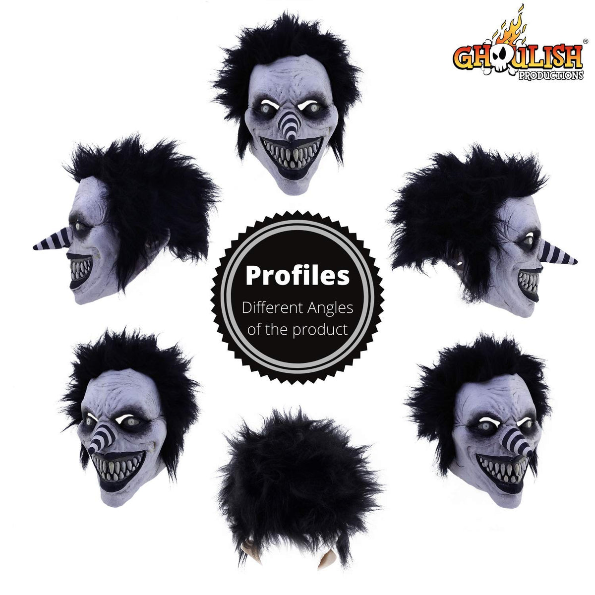 Máscara de CreepyPasta de Laughing Jack, Máscaras de Monstruos de Creepy Pasta Ideales para Disfraz de Halloween y Fiestas de Disfraces