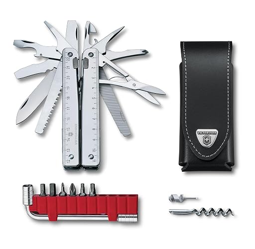Victorinox Swisstool Plus con Funda de Piel, Plata, 38 Usos