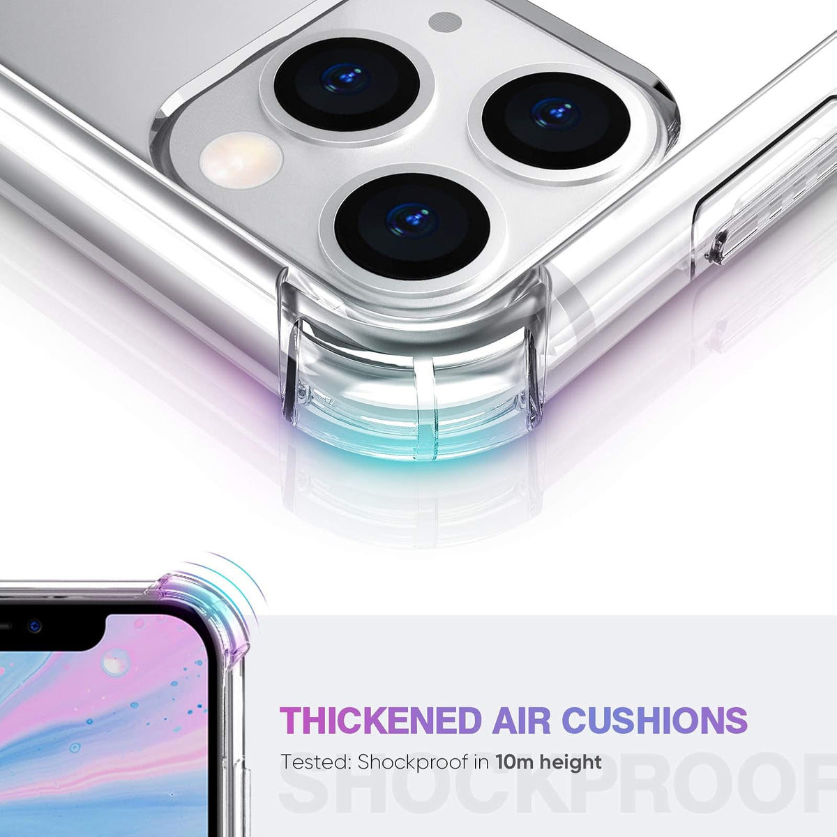 ORIbox - Carcasa para iPhone, Transparente con 4 Esquinas, protección a Prueba de Golpes, Suave y Resistente a los arañazos para iPhone, iPhone 11 Pro MAX, Transparente