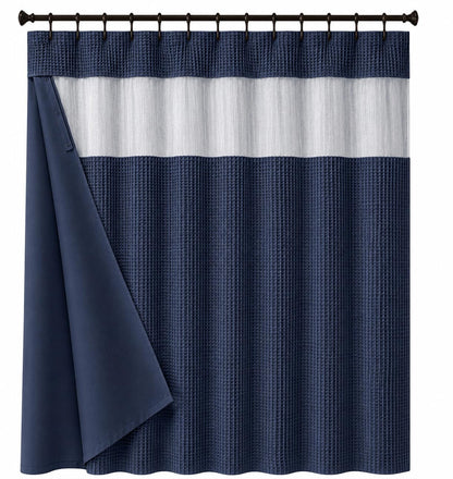 Dainty Home Smart Design - Cortina para regadera, Tela, Azul Marino, 72 Inch x 72 Inch, 1