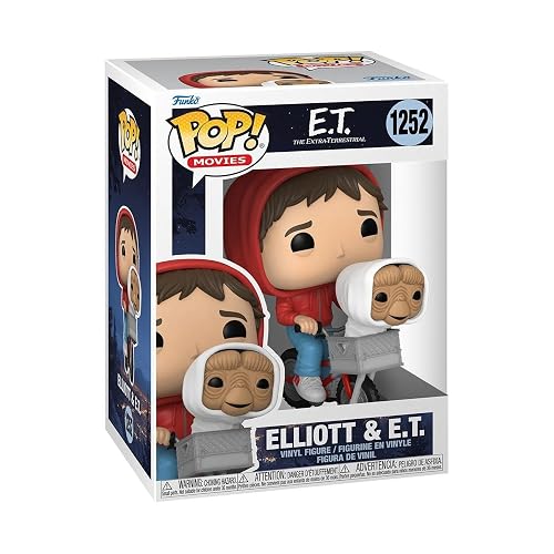 Funko Pop! Movies: E.T. - Elliott with E.T. in Bike Basket | Mercancía Oficial de Ciencia Ficción - Figura de Vinilo Coleccionable para Decoración - Regalo de Cumpleaños para Fans
