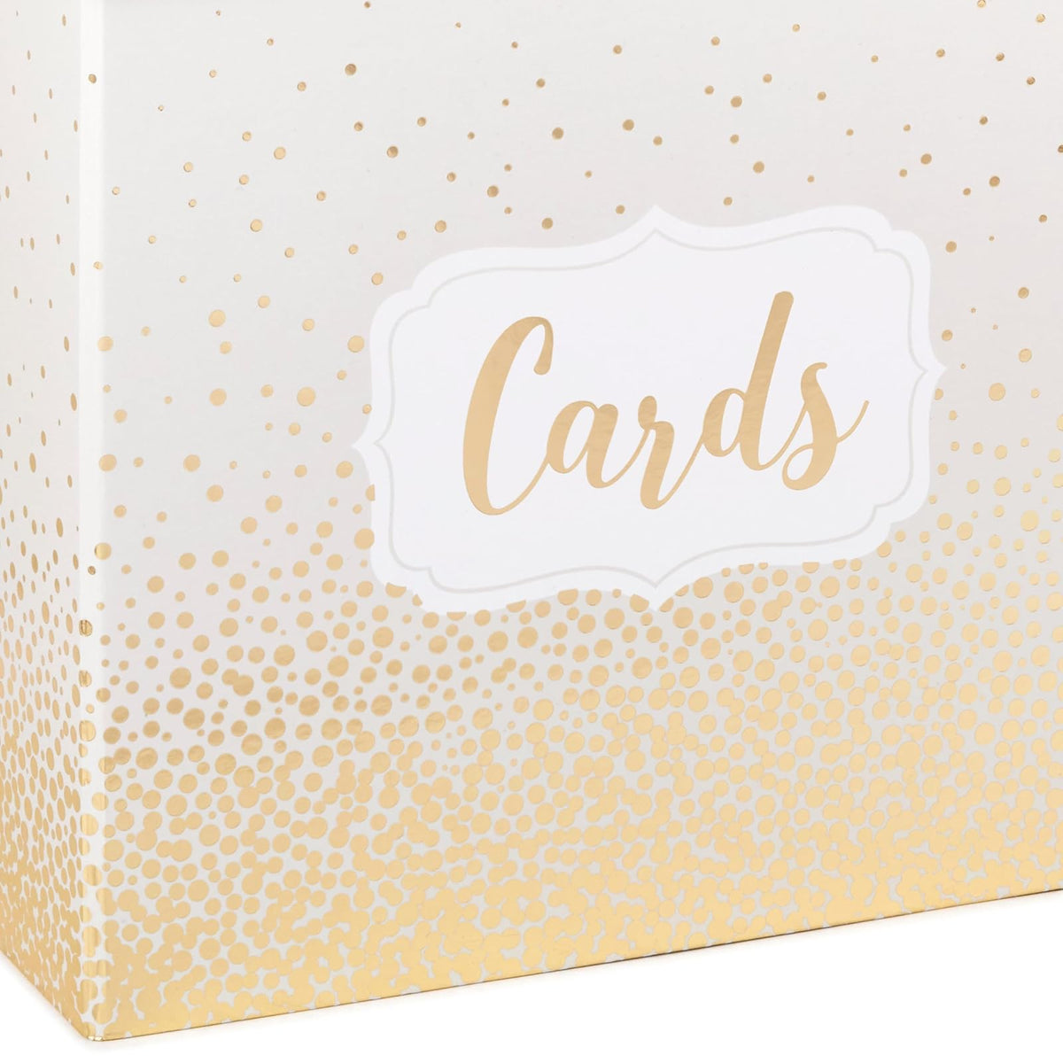 Hallmark - Elegante caja de recepción de tarjetas de 10 pulgadas (perlas y puntos dorados) para bodas, graduaciones, jubilaciones, cumpleaños, casas abiertas, aniversarios