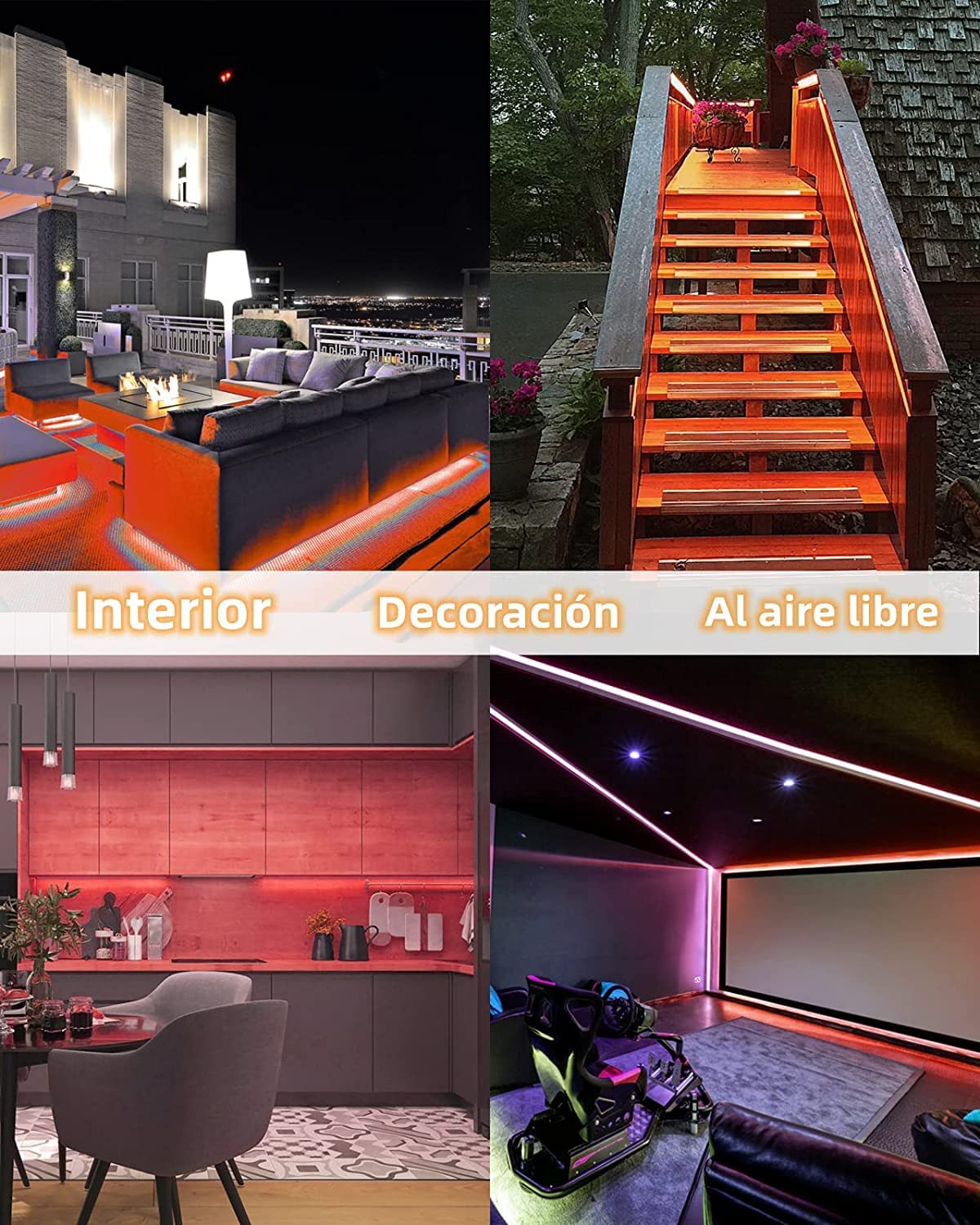 DOSYU Tira Neón Flex LED, 12V 16.4ft/5m Impermeable Flexible Cortable DIY 2835 Luces Led IP65 Decorativa para TV, Cuarto, Halloween, Fiesta de Navidad, con Adaptador(Naranja)