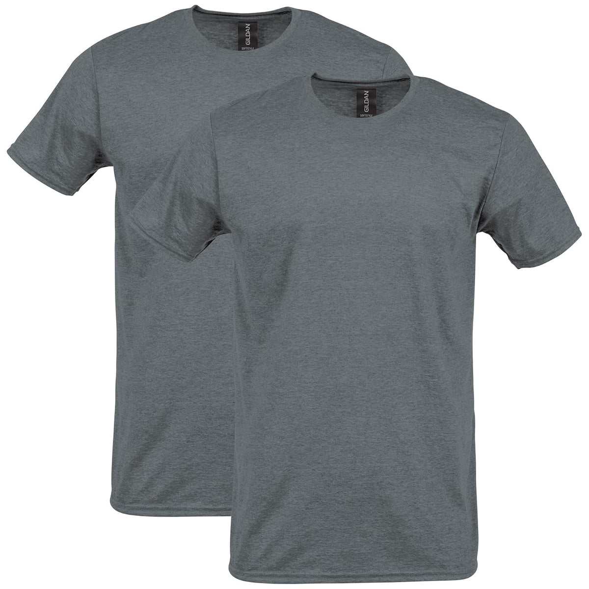 Gildan Softstyle Camiseta de Algodón para Hombre, Estilo G64000 - Grafito Heather (paquete de 2) - M