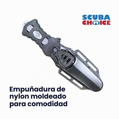 Scuba Choice Cuchillo Buceo Acero Inoxidable Punta Roma 9 Pulgadas | Punta roma, hoja 2.3 pulgadas, mango ergonómico, 7 pulgadas total, para buceo y esnórquel